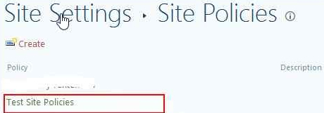 New created site policies